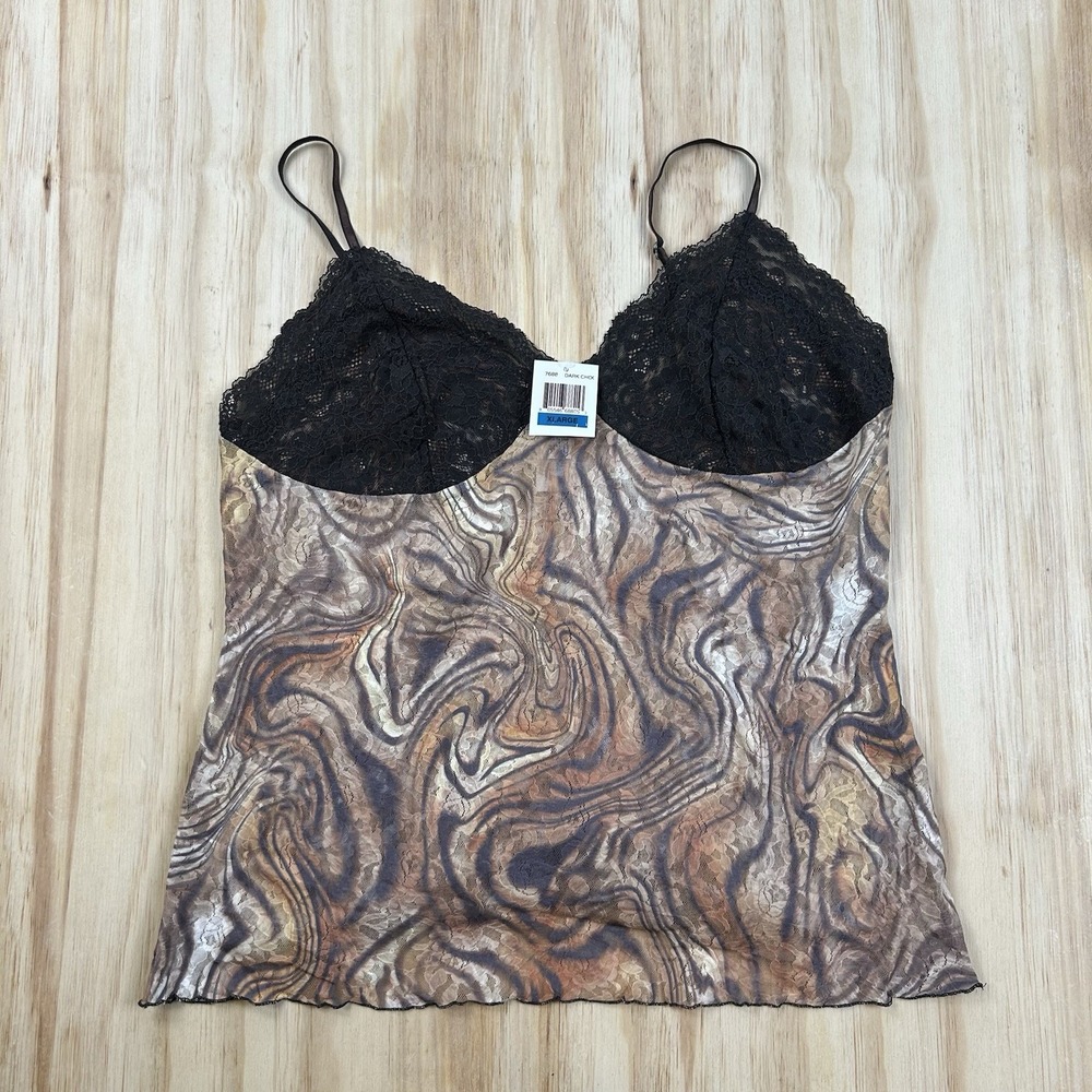 Hanky Panky Womens Vintage NEW Semi Sheer Pattern Lingerie XL Intimates Top